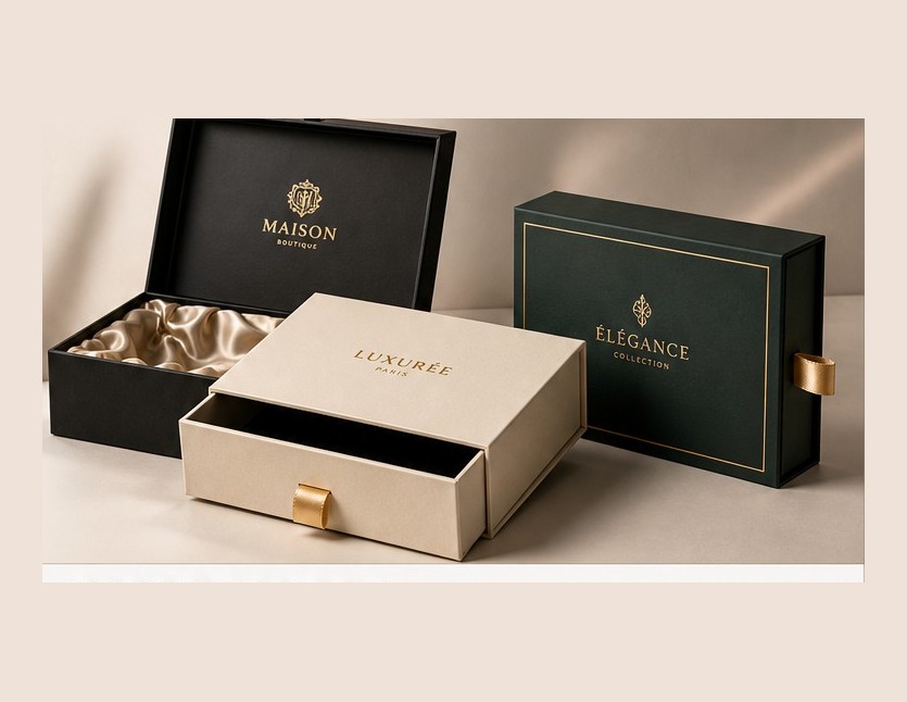 Rigid box, drawer box and magnetic box formats — product rendering