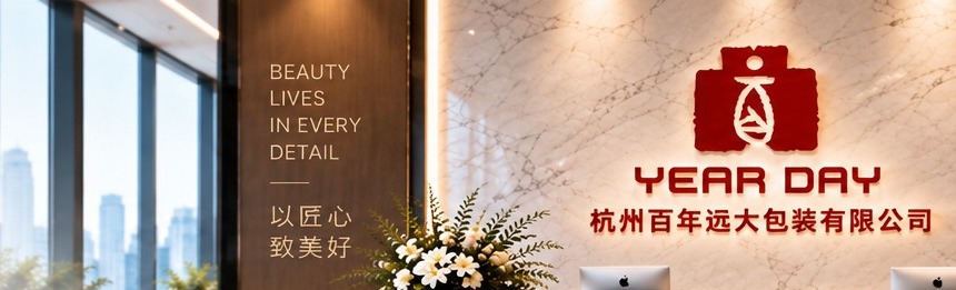 Reception and brand wall at the Year Day office in Hangzhou