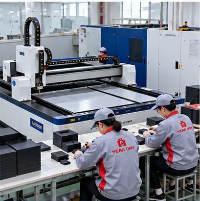 Laser-cutting and manual assembly line