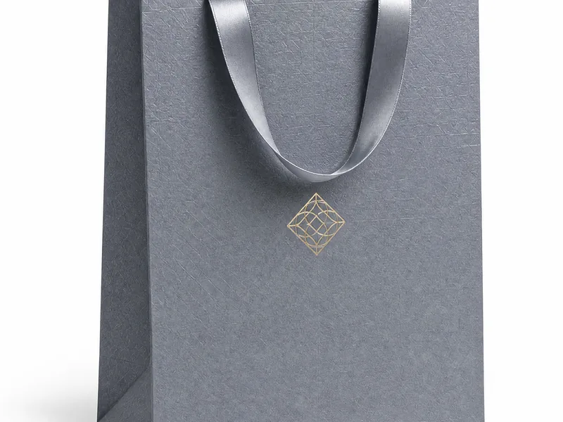 Close-up view of silver specialty paper texture and satin handles